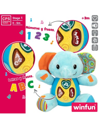 Soft toy with sounds Winfun Elephant 17 x 17,5 x 10 cm (6 Units)