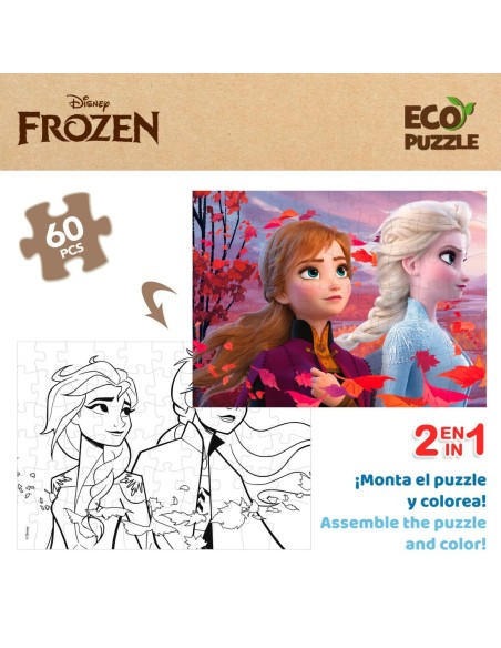 Child's Puzzle Frozen Double-sided 60 Pieces 70 x 1,5 x 50 cm (12 Units)