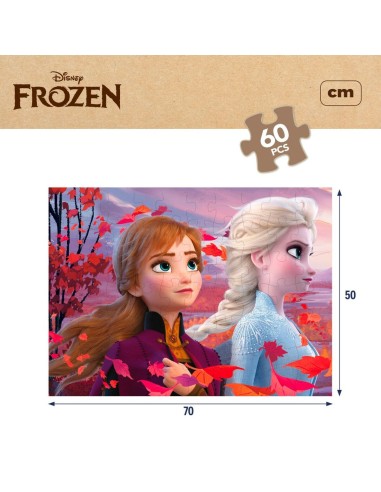 Child's Puzzle Frozen Double-sided 60 Pieces 70 x 1,5 x 50 cm (12 Units)