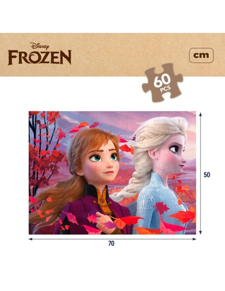 Child's Puzzle Frozen Double-sided 60 Pieces 70 x 1,5 x 50 cm (12 Units)