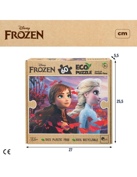 Child's Puzzle Frozen Double-sided 60 Pieces 70 x 1,5 x 50 cm (12 Units)