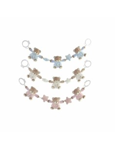Fluffy toy DKD Home Decor White Sky blue Light Pink Metal Children's Bear 30 x 40 cm 68 x 6 x 9 cm (3 Pieces)