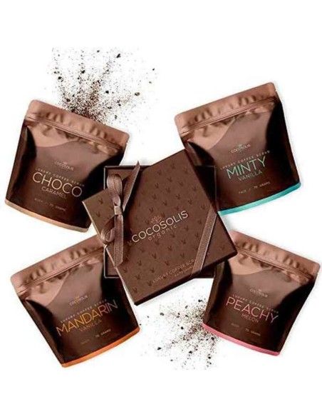Facial Exfoliator Cocosolis Luxury Coffee Scrub Box 4 Pieces