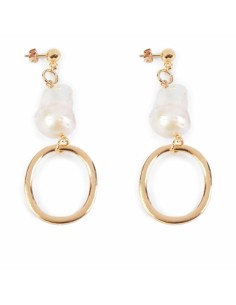 Ladies' Earrings Shabama Balboa Brass gold-plated Beads 8 cm