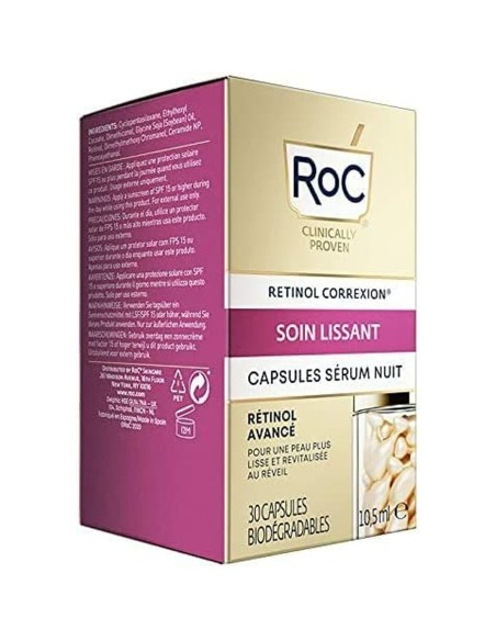 Facial Serum Roc Line Smoothing Retinol Night 30 Capsules