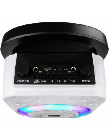 Bluetooth Speaker with Karaoke Microphone RockJam Disco Light RJPS150-BK