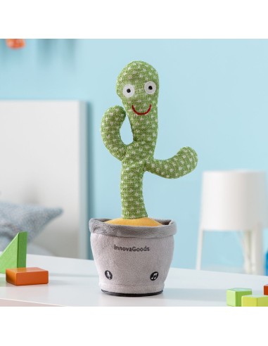 Rechargeable Dancing and Talking Cactus with Music and Multicoloured LED Cacxi InnovaGoods
