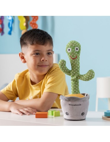 Rechargeable Dancing and Talking Cactus with Music and Multicoloured LED Cacxi InnovaGoods