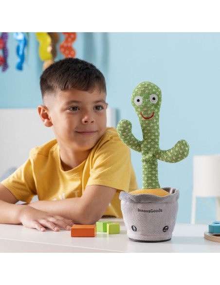 Rechargeable Dancing and Talking Cactus with Music and Multicoloured LED Cacxi InnovaGoods