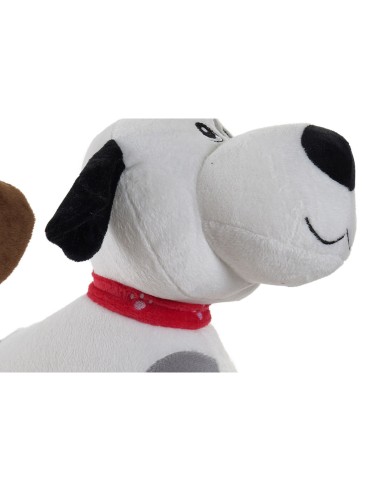 Fluffy toy Home ESPRIT White Brown Grey Polyester Dog 22 x 21 x 26 cm (4 Units)