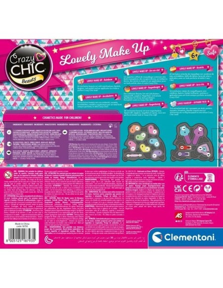 Children's Make-up Set Clementoni Crazy Chic Beauty Lovely Make up Multicolour