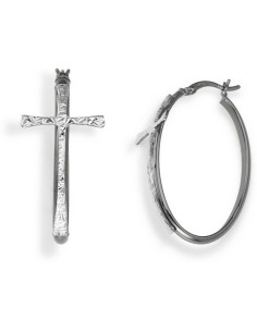 Ladies' Earrings Amen CERCHIO E CROCE BLACK Sterling silver 925