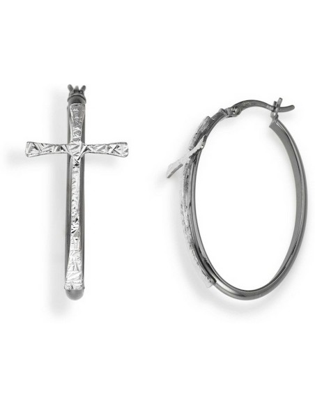 Ladies' Earrings Amen CERCHIO E CROCE BLACK Sterling silver 925