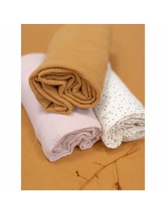 Muslin Domiva Polka dots White 100 x 100 cm 2