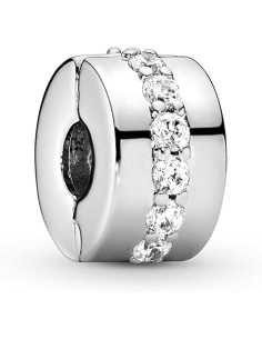 Woman's charm link Pandora CLEAR SPARKLING ROW CLIP
