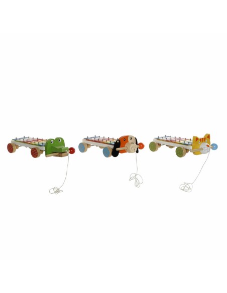 Xylophone DKD Home Decor 27 x 13,6 x 8,5 cm Metal Wood (3 Pieces)
