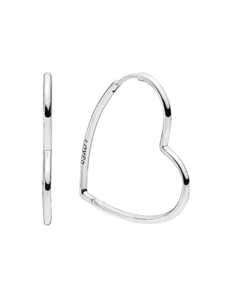 Ladies'Earrings Pandora ASYMMETRICAL HEART HOOP EARRINGS