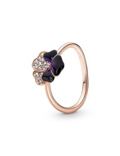 Ladies' Ring Pandora DEEP PURPLE PANSY FLOWER - RING - SIZE 54