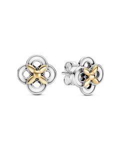 Ladies' Earrings Pandora TWO-TONE FLOWER Sterling silver 925