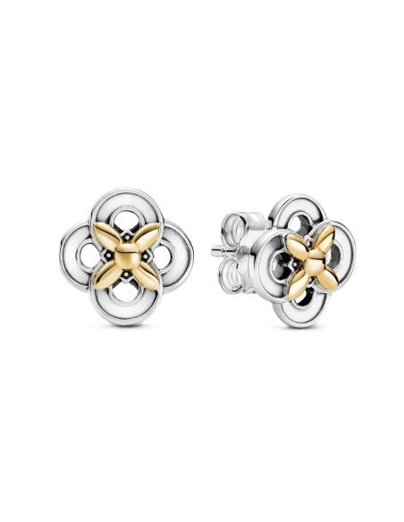 Ladies' Earrings Pandora TWO-TONE FLOWER Sterling silver 925