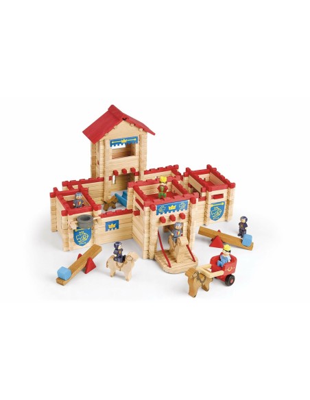 Action Figures Jeujura The Wooden Castle Fort  300 Pieces Playset