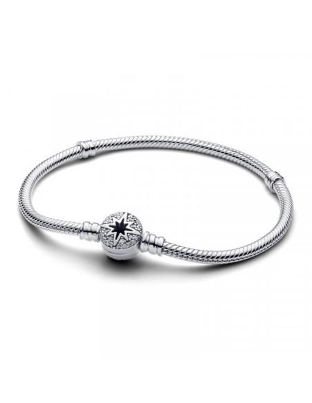 Ladies' Bracelet Pandora NORTH STAR CLASP SNAKE CHAIN - SIZE 19 19 cm Silver