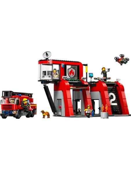 Playset Lego 60414 Fire station with Fire engine
