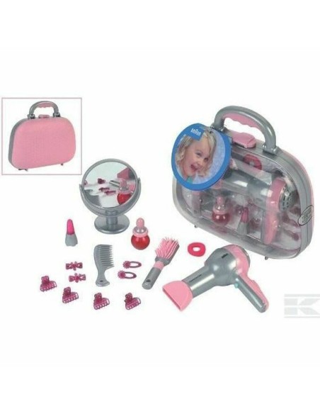 Child's Hairedressing Set Klein Braun Pink Grey