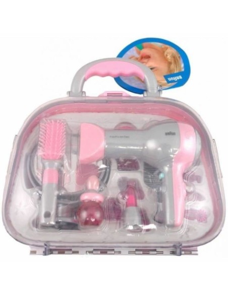 Child's Hairedressing Set Klein Braun Pink Grey