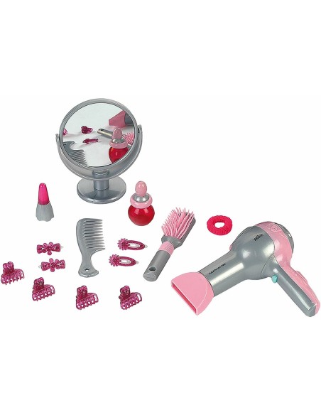 Child's Hairedressing Set Klein Braun Pink Grey