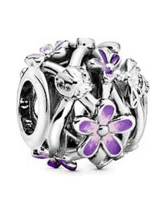 Ladies' Beads Pandora OPENWORK PURPLE DAISY Silver Purple