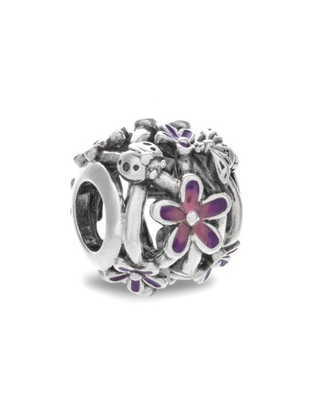 Ladies' Beads Pandora OPENWORK PURPLE DAISY Silver Purple
