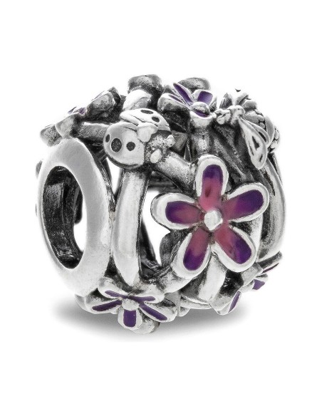 Ladies' Beads Pandora OPENWORK PURPLE DAISY Silver Purple