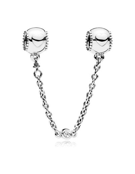 Ladies' Beads Pandora EMBOSSED HEARTS  SAFETY CHAIN