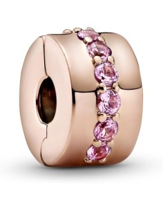 Woman's charm link Pandora PINK SPARKLING ROW