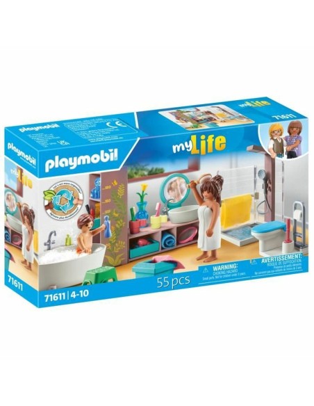 Playset Playmobil 71611 - Bathroom bathtub 55 Pieces