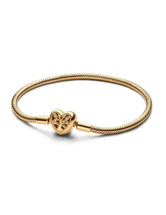 Ladies' Bracelet Pandora FAMILY TREE HEART CLASP SNAKE CHAIN - SIZE 20 20 cm Golden