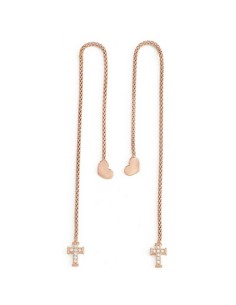 Ladies' Earrings Amen CUORE CROCE CRISTALLI ROSE GOLD Sterling silver 925