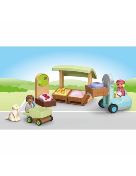 Playset Playmobil Junior 71691 - Organic fruit and vegetable stall 17 Pieces