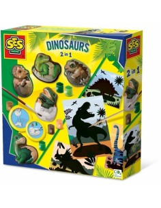Drawing Set SES Creative 2 in 1 Dinosaurs