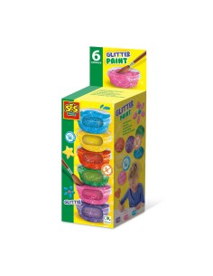 Drawing Set SES Creative Glitter Gouache (6 Units)