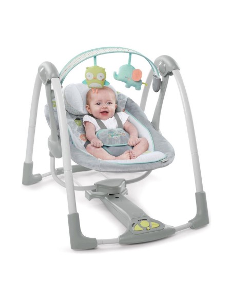 Rocking Chair Ingenuity Compact Swing - Hugs & Hoots White Grey