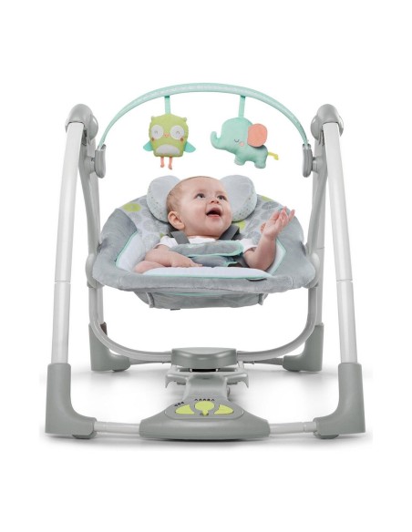 Rocking Chair Ingenuity Compact Swing - Hugs & Hoots White Grey