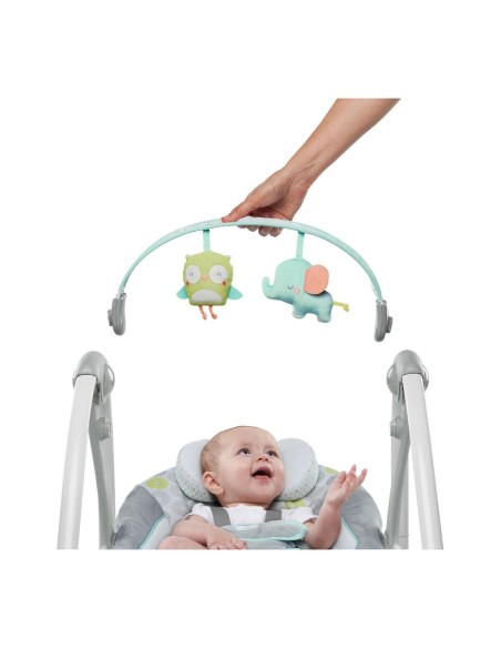 Rocking Chair Ingenuity Compact Swing - Hugs & Hoots White Grey