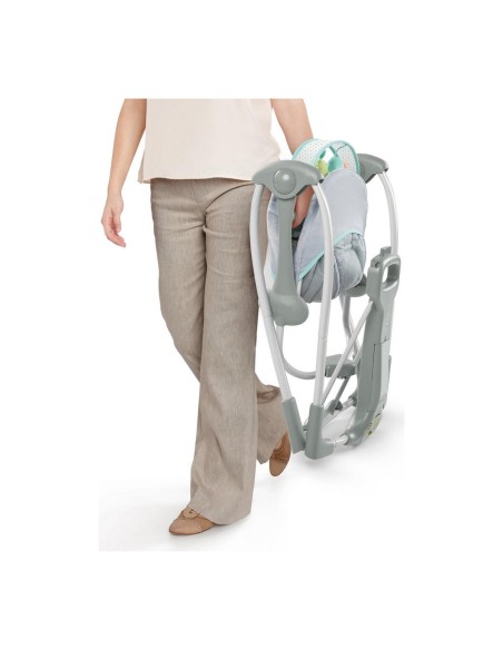 Rocking Chair Ingenuity Compact Swing - Hugs & Hoots White Grey