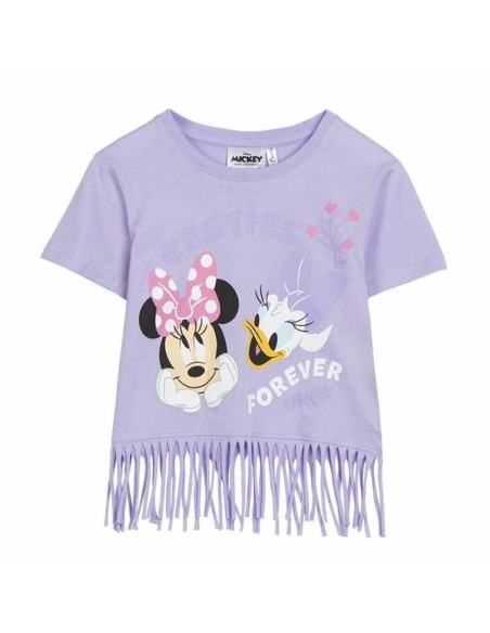 Child's Short Sleeve T-Shirt Minnie Mouse Purple