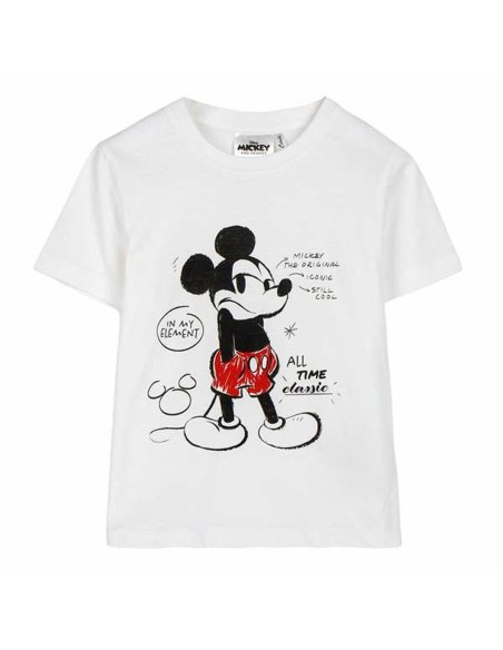Child's Short Sleeve T-Shirt Mickey Mouse White