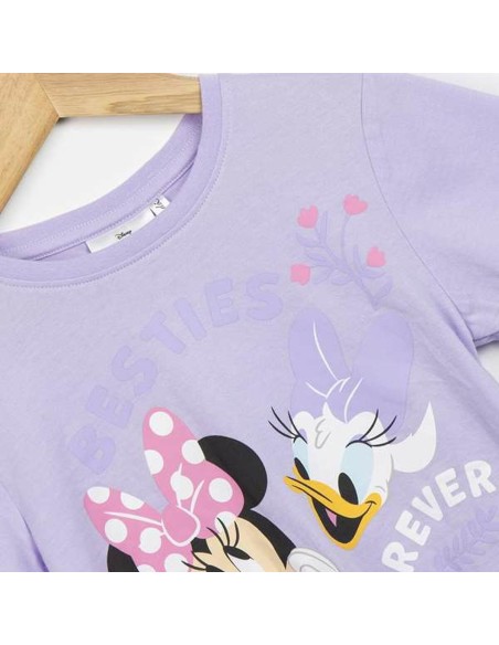 Child's Short Sleeve T-Shirt Minnie Mouse Purple