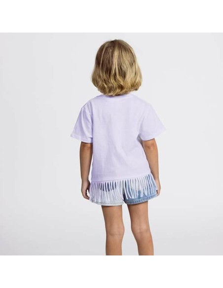 Child's Short Sleeve T-Shirt Minnie Mouse Purple
