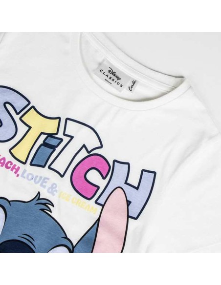 Child's Short Sleeve T-Shirt Stitch White